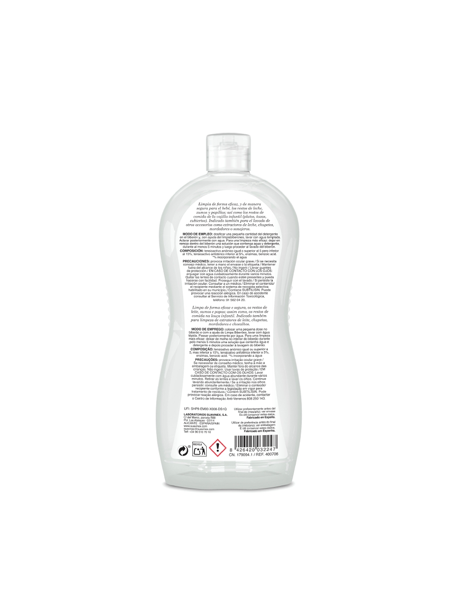 Suavinex Detergente Biberones y Tetinas 2 x 500 ml